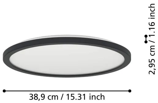 Eglo 901454-LED St. kúpeľ. svietidlo ROVITO-R 18,5W/230V pr.38,9cm IP44 černá+DO