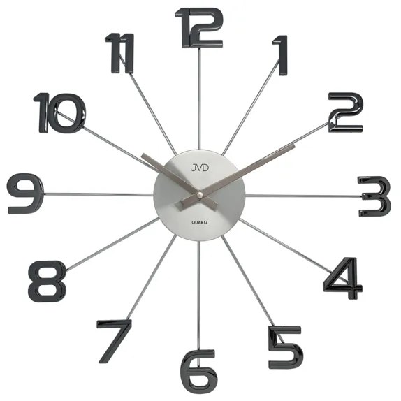 Dizajnové nástenné hodiny JVD HT072.4 (49 cm) Slnko – antracitové