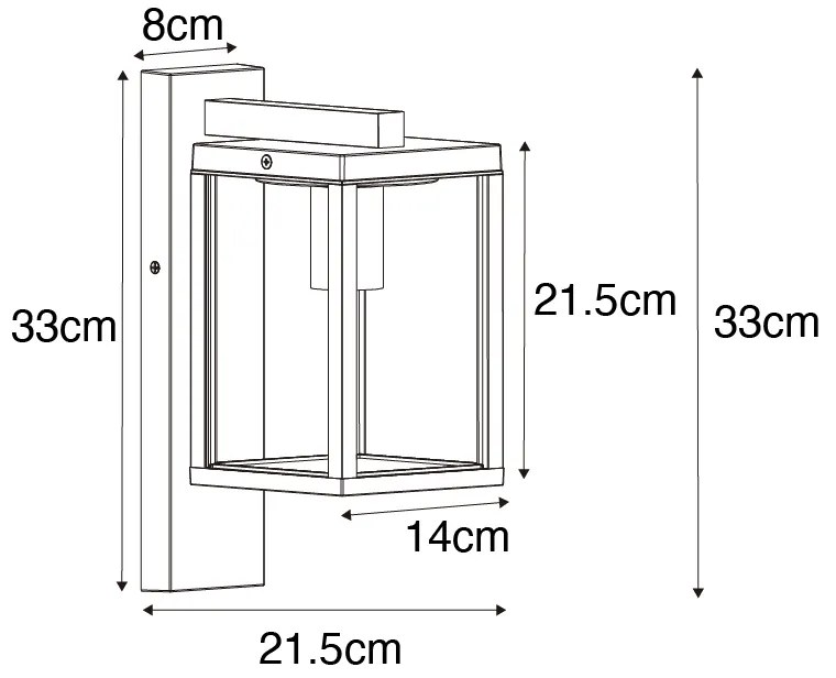Priemyselná vonkajšia nástenná lampa čierna IP44 - Charlois