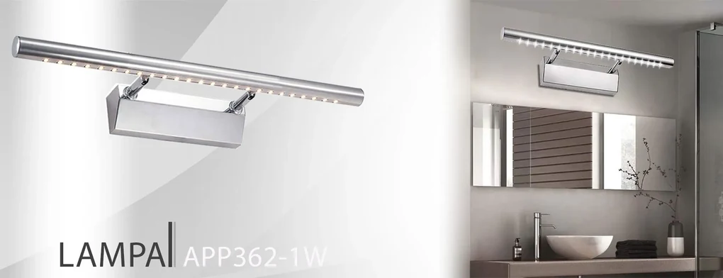 Toolight Toolight, LED kúpeľňové svietidlo nad zrkadlo 9W 70CM APP363-1W, chrómová, OSW-08429