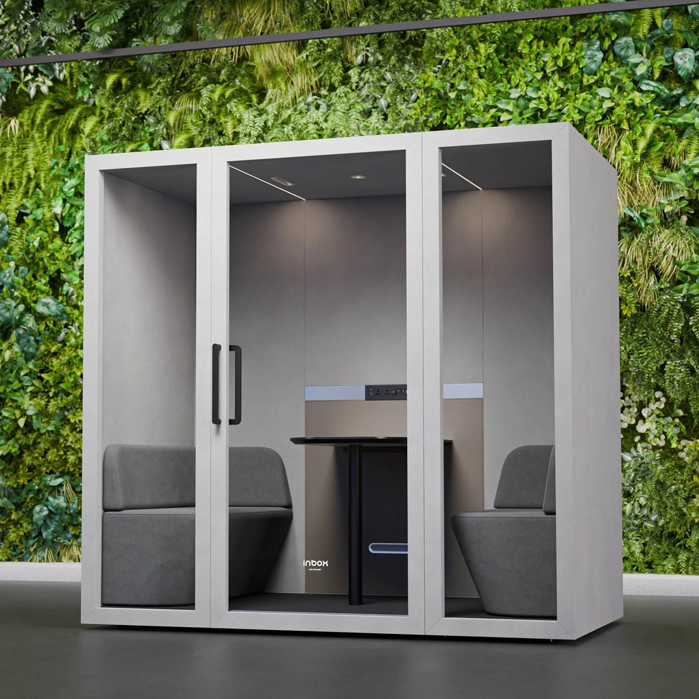 Akustická kancelárska kabína INBOX pre 4 osoby 2200 × 2200 × 1220 mm