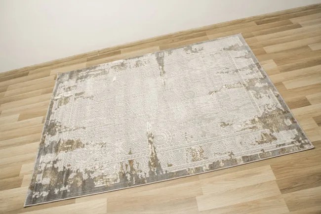 Koberec Adana J0028 ornament / rám, sivý / krémový