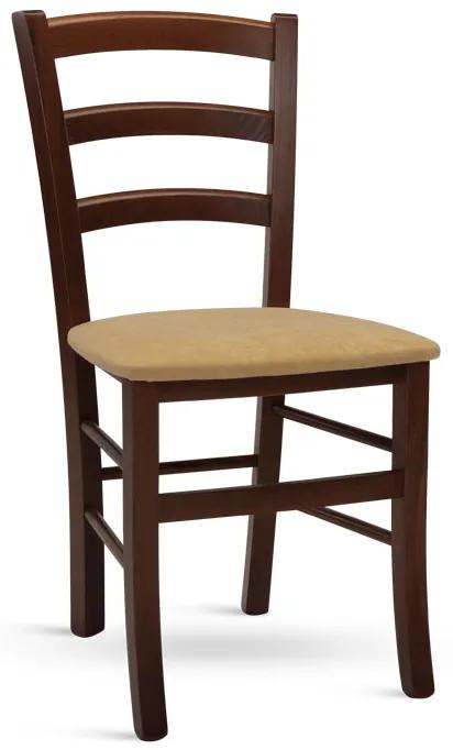 Stima stolička PAYSANE s čalúneným sedákom Odtieň: Buk, Látka: LUX Cappuccino 24