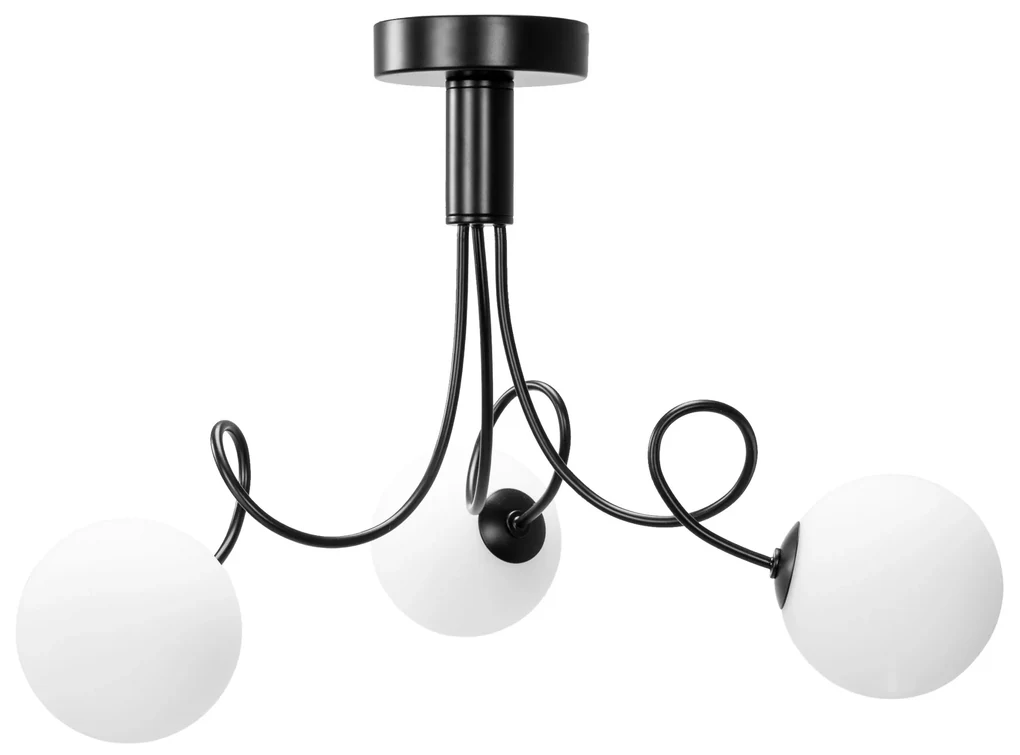 Toolight Toolight, stropná lampa sklenené gule 3xG9 APP1154-3CP, čierna, OSW-14012