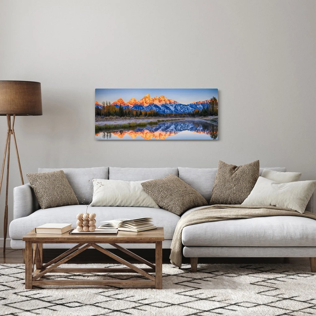 Obraz zasnežených horských štítov (120x50 cm)