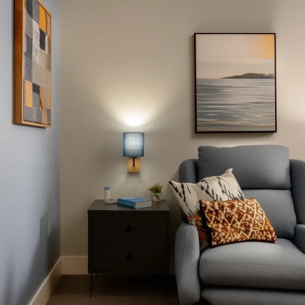 Brilagi - Nástenná lampa NUBILA WOOD 1xE27/25W/230V dub/tmavomodrá