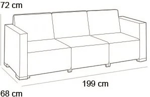 Allibert CALIFORNIA 3 SEATERS hnedá