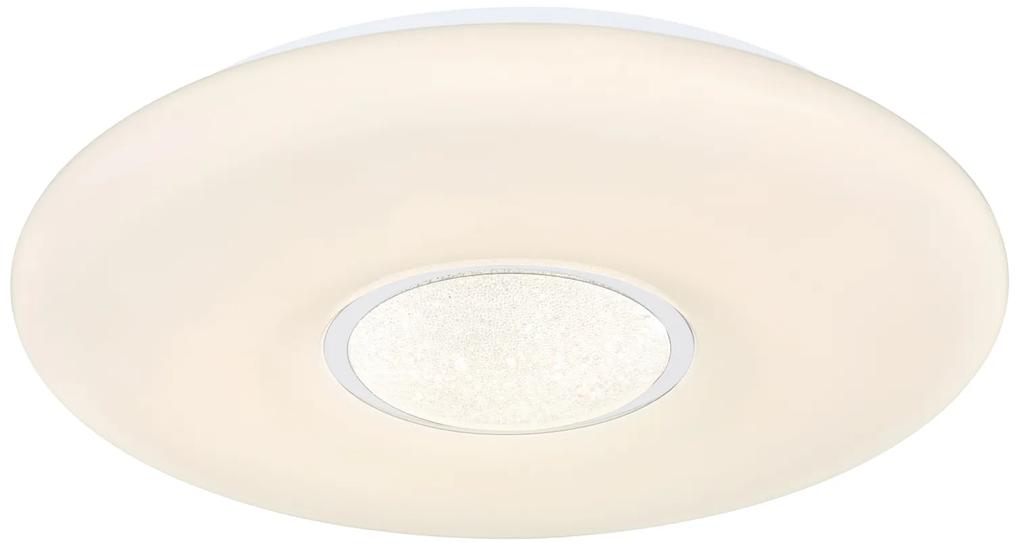 GLOBO Stropné LED svietidlo na diaľkové ovládanie SULLY, 24W, RGB, dúhový efekt, 41cm, okrúhle, trblietavý