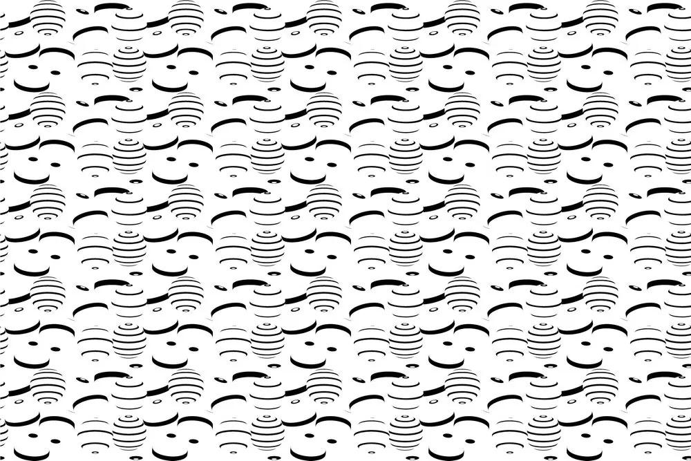 Tapeta čiernobiele zaujímavé vzory - 75x1000 cm