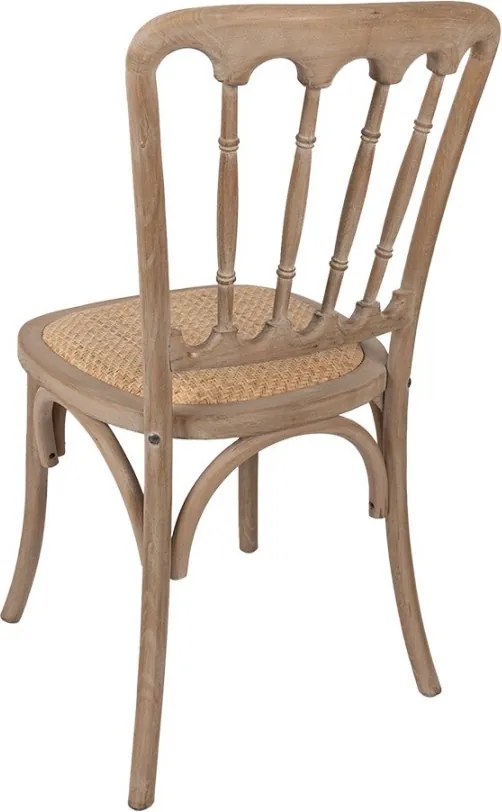 Drevená jedlená stolička s ratanovým výpletom Old French - 45*46*92 cm