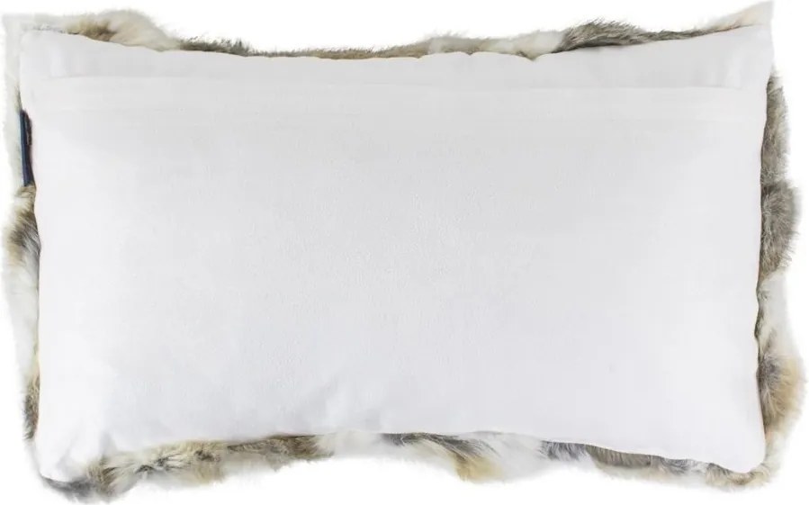 Vankúš z králičie kože Rabbi hnedá mix - 50 * 30 * 10cm