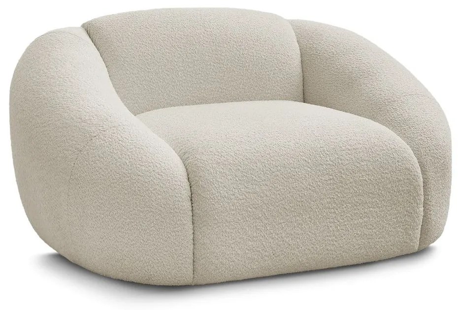 Béžové kreslo z textílie bouclé Tina – Bobochic Paris