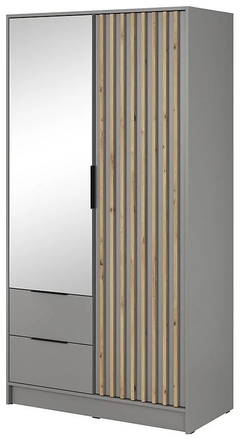 Skriňa Nelly 2d Zrkadlo Sivá/Artisan