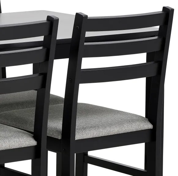 Sada jedálenského stola a 4 ks stoličiek EMILY čierna