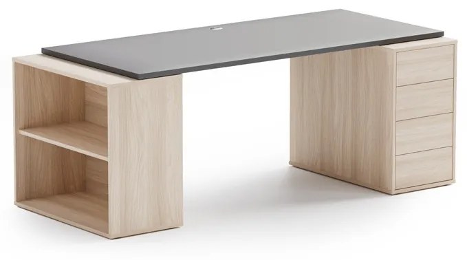 Samostatná pracovná doska stola BLOCK, 1600 x 800 x 25 mm, grafitová