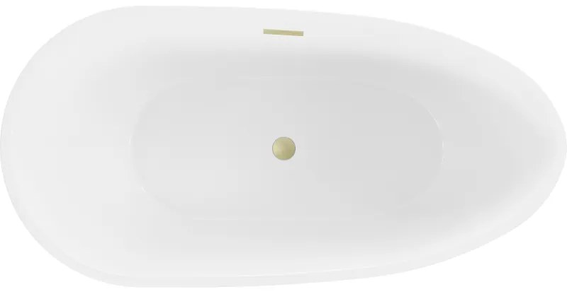 Mexen Eos, voľne stojaca vaňa 170 x 75 cm, biela-čierna, zlatý matný prepad, 52471707575-55