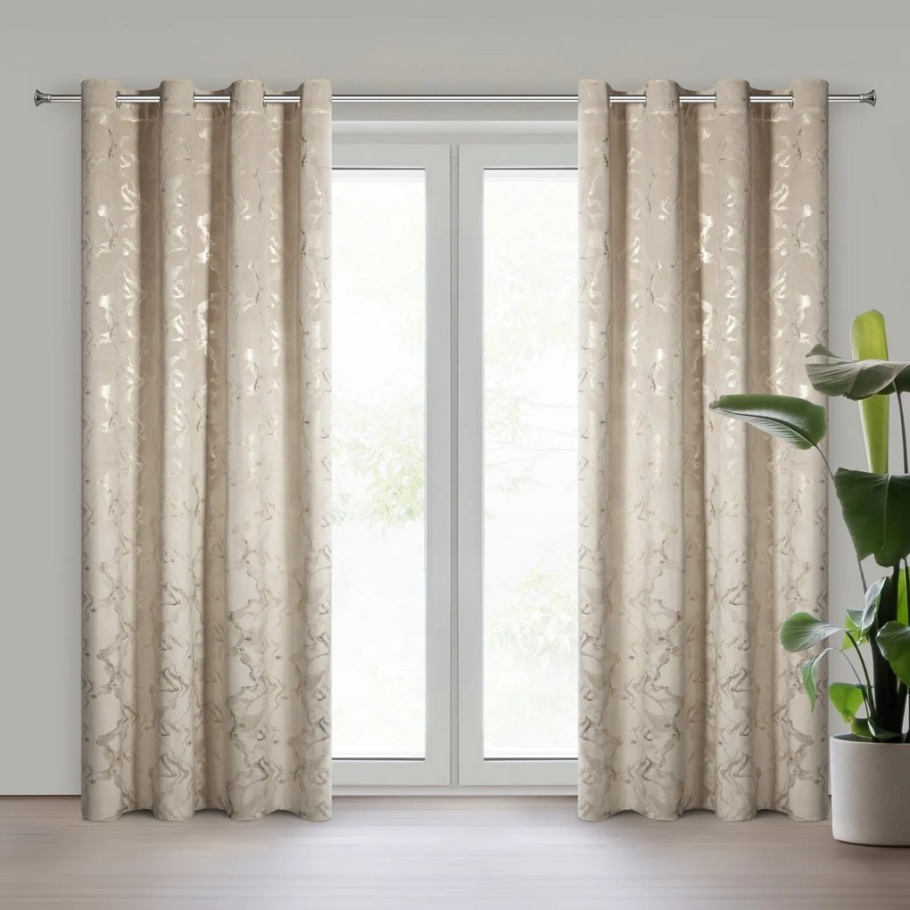 ZATEMŇOVACÍ ZÁVES NA KRÚŽKOCH RAJA 140X250 CM VZOROVANÁ