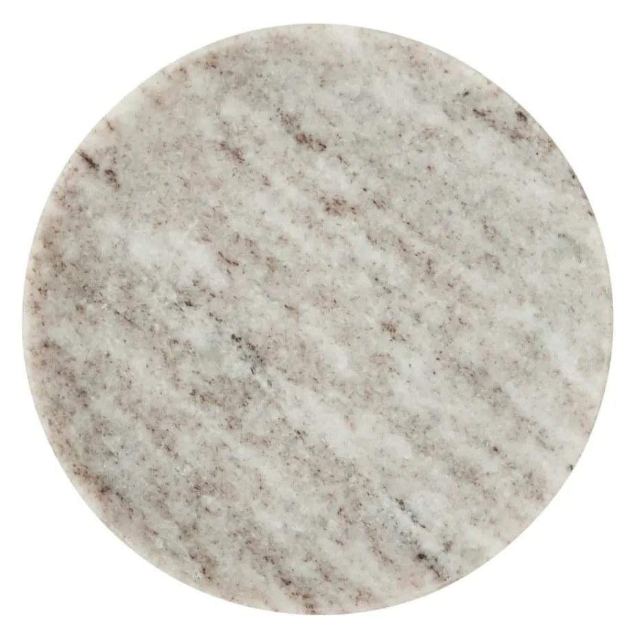 MADAM STOLTZ Okrúhla mramorová tácka Beige Ø 13 cm