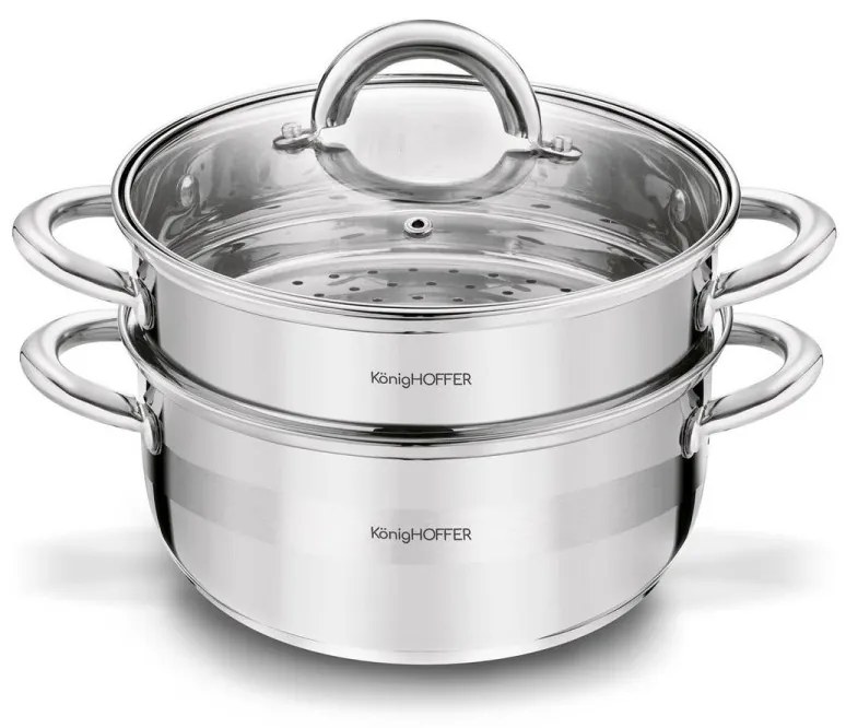 Hrniec naparovací 2,9L, nerez + sklen. pokrievka