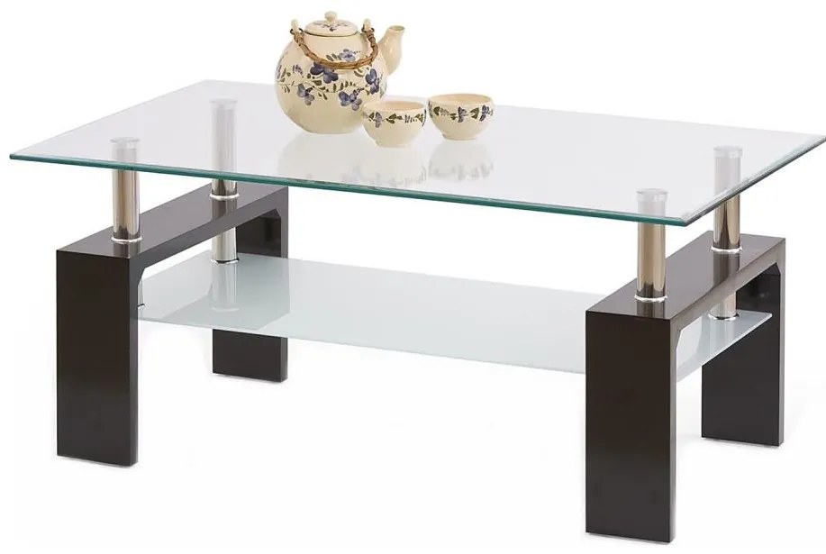 Konferenčný stolík DIANA 45x100 cm wenge/číra