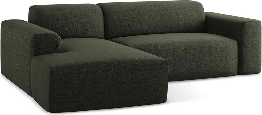Zelená rohová pohovka (ľavý roh/s leňoškou) Keli – Makamii