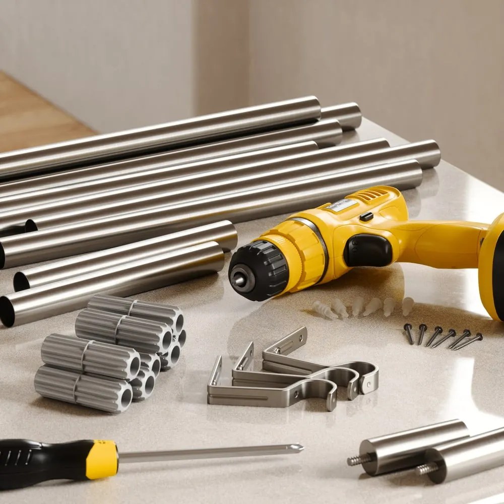 Oceľová roztiahnuteľná garniža 163 - 325 cm Zen – Umbra