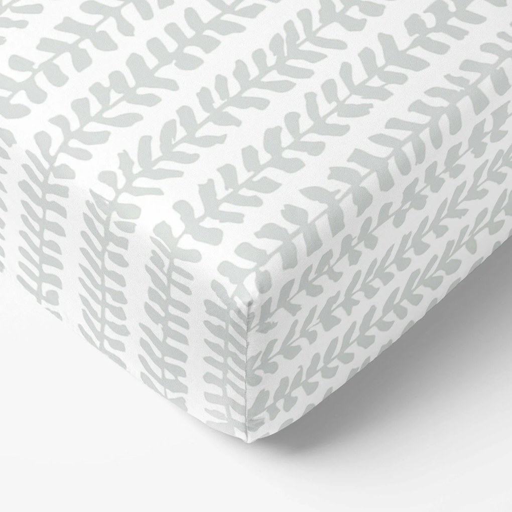 Goldea bavlnená napínacia plachta - skandinávske lístky 80 x 200 cm