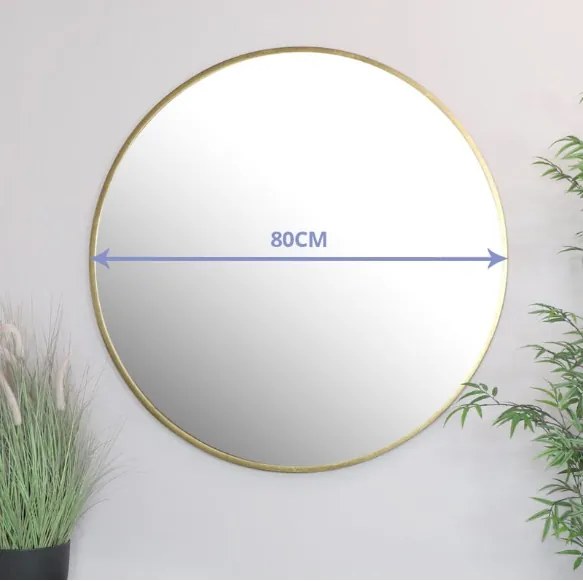 TRENDIE Zrkadlo 80 cm so zlatým rámom