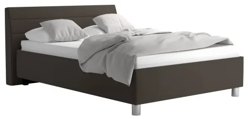 Čalúnená posteľ s úložným priestorom a matracom DALMA 140x200 cm šedá/hnedá