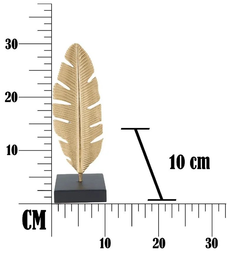 Dekoratívny svietnik v zlatej farbe Mauro Ferretti Feather, výška 34 cm