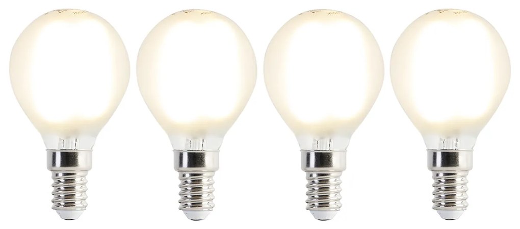 Sada 4 LED žiaroviek E14 P45 matná 3,5W 360lm 2700K