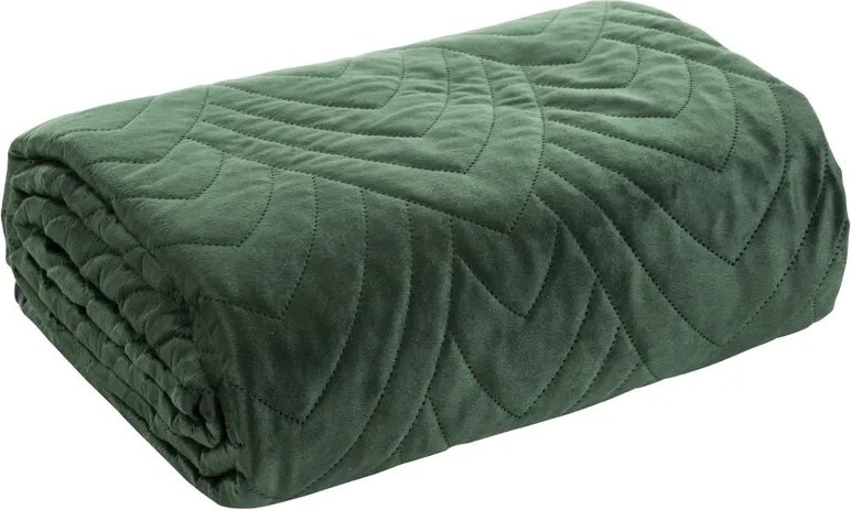 Dekorstudio Zamatový prehoz na posteľ LUIZ 6 v tmavozelenej farbe Rozmer prehozu (šírka x dĺžka): 170x210cm