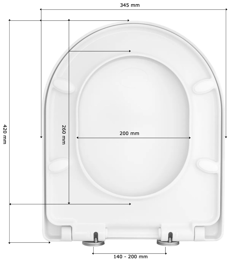 Gamma Sewilla D4, WC sedadlo 420x345mm, SoftClose, biela lesklá, GMA-D4