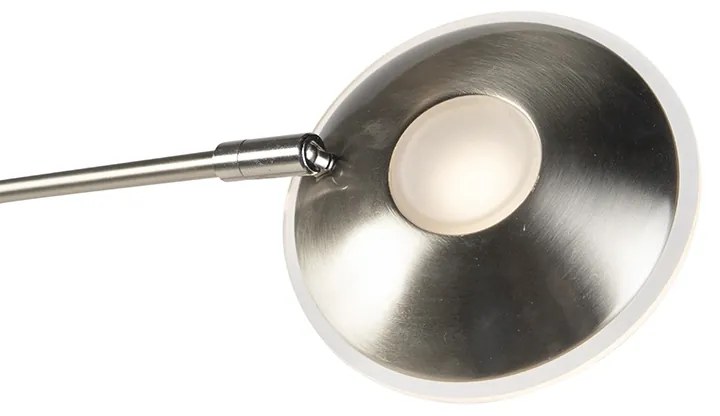 Stojaca lampa z ocele s ramenom na čítanie vrátane LED a USB portu - Sevilla