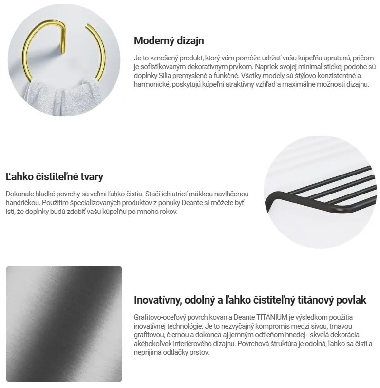 Deante Silia, toaletná WC kefa na postavenie, grafitová, DEA-ADI_D712