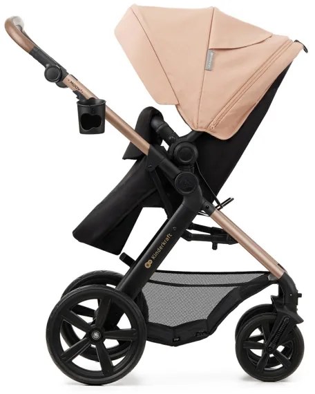 KINDERKRAFT - Kombinovaný kočík 3v1 MOOV 2 Sand beige + autosedačka MINK PRO