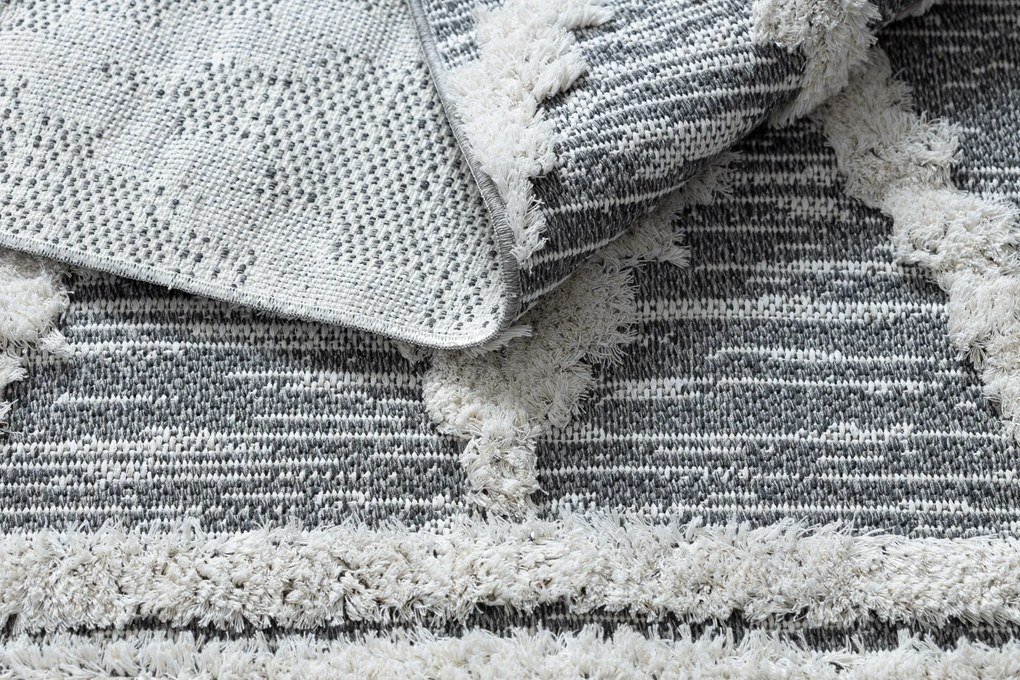 Ekologický koberec MOROC 22297 EKO SIZAL Romby, z recyklovanej bavlny, sivo - béžový