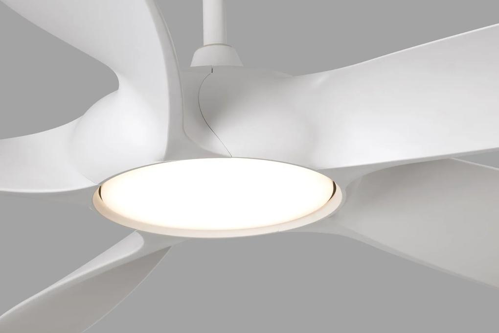 FARO BARCELONA Reverzný stropný ventilátor na diaľkové ovládanie s LED osvetlením COCOS, 6 rýchlostí, biely