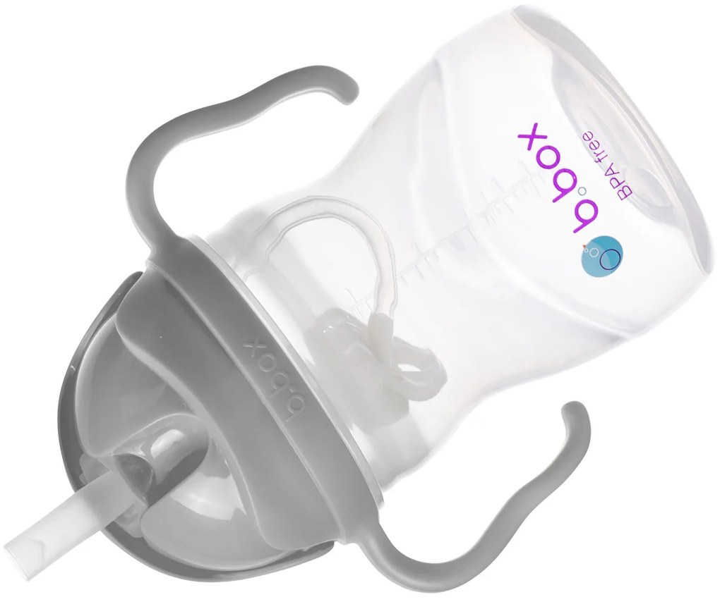 Hrnček so slamkou - sivý 240 ml