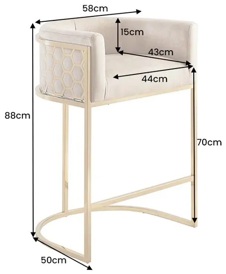 Barová stolička ELEGANCE béžový zamat