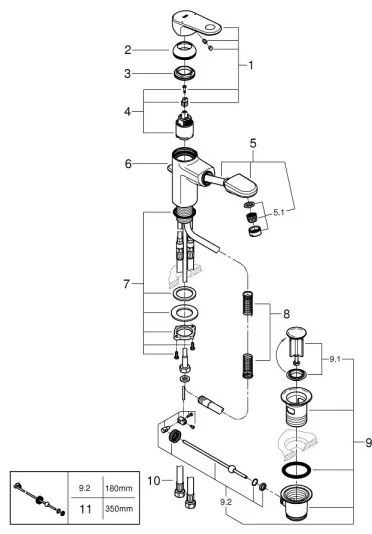 GROHE 33155002 - Umývadlová batéria EUROPLUS DN 15 lesklý chróm