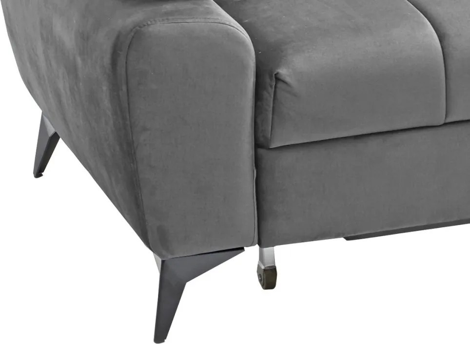 Rohová sedacia súprava Paris, stredne šedá látka, pravý roh