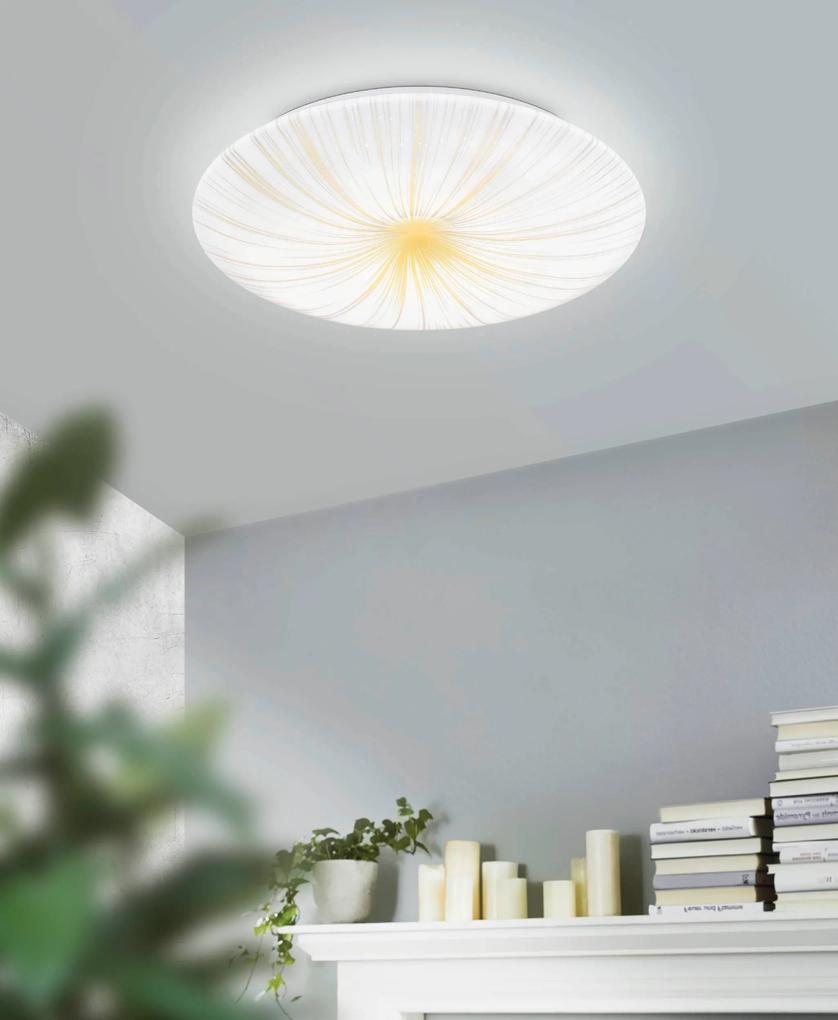 EGLO LED moderné stropné svietidlo NIEVES 1, 10W, teplá biela, 31cm, okrúhle, biele, zlaté