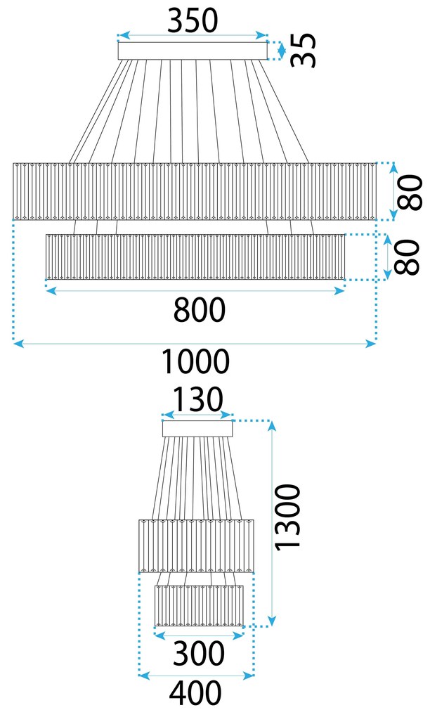 Toolight Toolight, LED stropné svietidlo 100x39 cm, 72W, APP1546-CP2, chrómová, OSW-05475