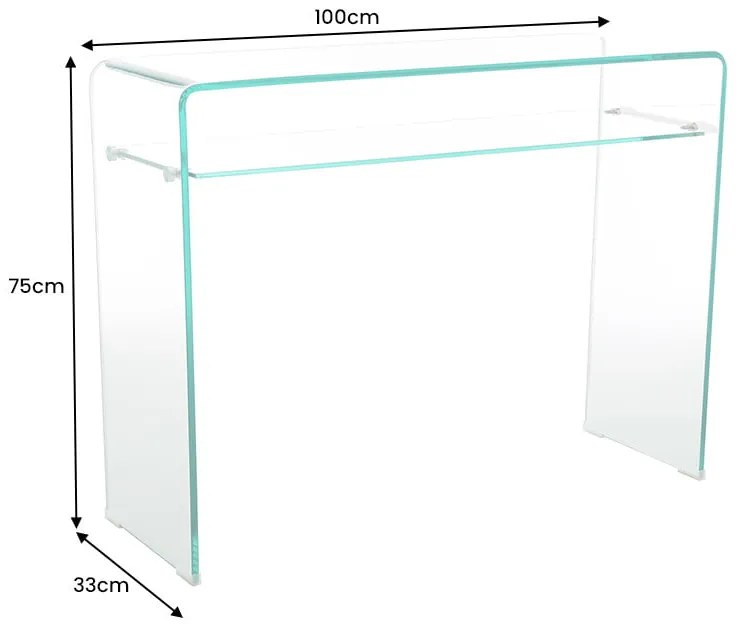 Konzolový stolík Fantome 100cm sklo