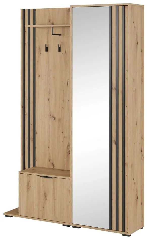 PREDSIEŇOVÁ STENA LETIZIA DUB ARTISAN / ČIERNA