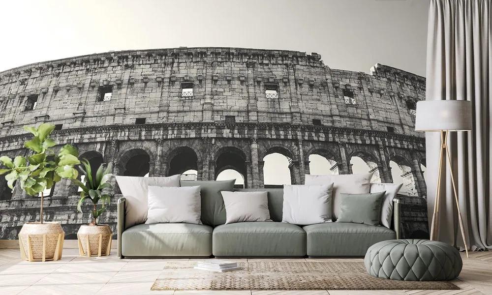 Originálna čiernobiela samolepiaca fototapeta rímske Koloseum