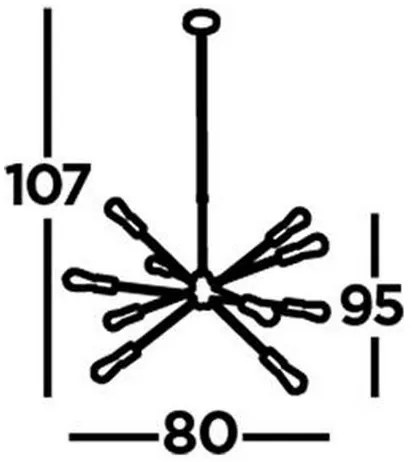 Searchlight 29010-10GO - Luster na tyči ALPHA 10xE27/60W/230v zlatá