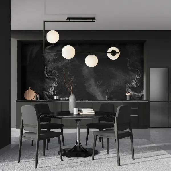 Luster na tyči SOMA 4xE14/10W/230V čierna/biela