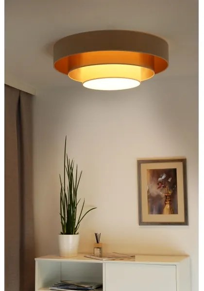 Duolla - LED Stropné svietidlo LUNETA LED/26W/230V pr. 60 cm 4000K béžová/zlatá